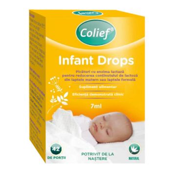 Picaturi cu lactaza pentru colici Infant Drops, Colief 7 ml (Afectiuni: Colici)