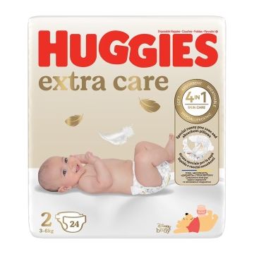 Scutece Elite Extra Care Marimea 2 pentru 4 - 6kg, 24 bucati, Huggies