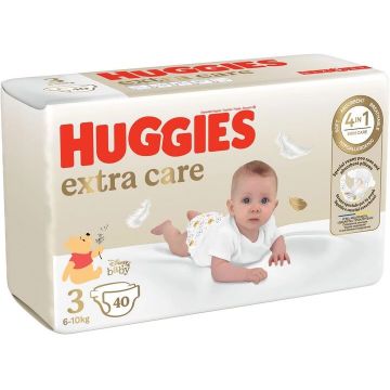 Scutece Elite Extra Care Marimea 3 pentru 6 - 10kg, 40 bucati, Huggies