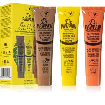 Set cadou balsamuri buze Nude Collection, Dr.PAWPAW, 3 x 25 ml