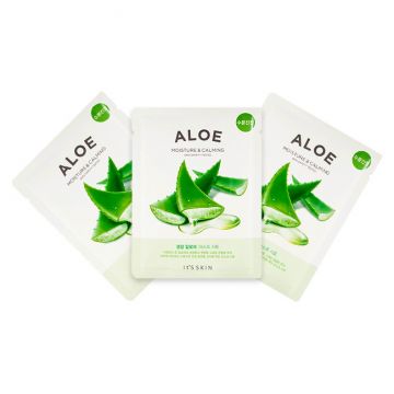 Set Masca nutritiva de fata cu extract de aloe Its Skin The Fresh, 3 x 18 g