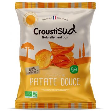 Chipsuri bio din cartofi dulci fara sare, 100g, Crostisud