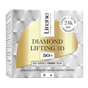 Crema anti-rid cu efect de fermitate 50+ pentru zi si noapte Diamond Lifting 3D, 50ml, Lirene