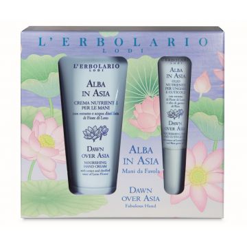 Kit Fabulous Hand Dawn over Asia Crema de maini 50ml + Ulei de unghii si cuticule 7,5ml, L'Erbolario