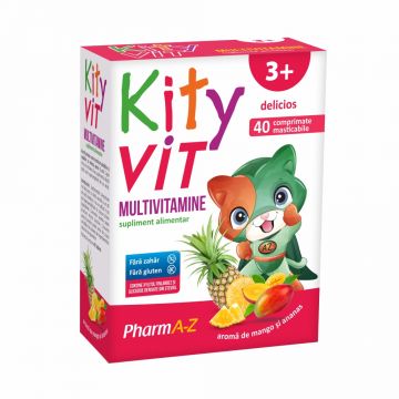 Kityvit Multivitamine cu aroma mango si ananas, 40 comprimate masticabile, PharmA-Z