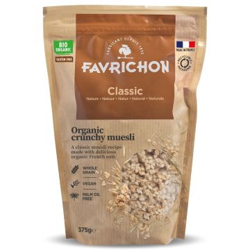 Musli bio cu cereale integrale si nuca de cocos, 375g, Favrichon