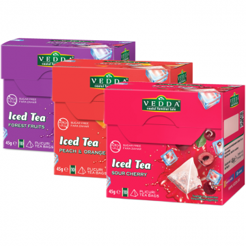 Pachet Ceai rece [Iced Tea] cu fructe 3 sortimente piramide 3x10dz - VEDDA