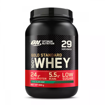 Proteine din zer 100% Whey Gold Standard cu aroma Choco Mint, 899g, Optimum Nutrition