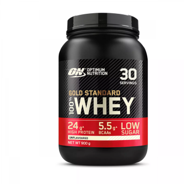 Proteine din zer 100% Whey Gold Standard Unflavoured, 900g, Optimum Nutrition