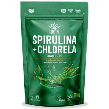 Pulbere bio de spirulina si chlorella, 125g, Iswari