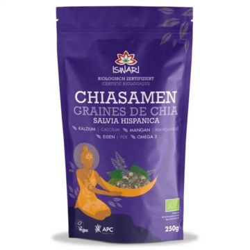 Seminte chia bio fara gluten, 250g, Iswari