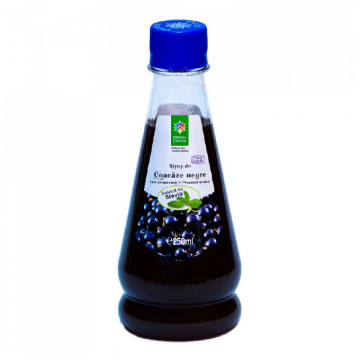 Sirop de coacaze negre indulcit cu stevie, 250 ml, Steaua Divina