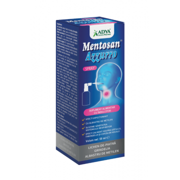 Spray cu albastru metil Mentosan Azzuro, 50ml, Adya Green Pharma