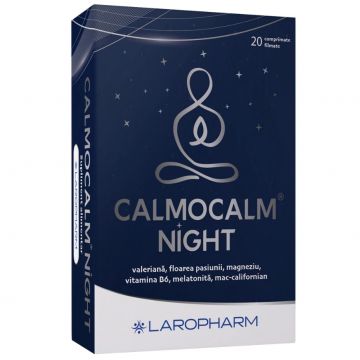 Calmocalm night, 20 comprimate filmate, Laropharm