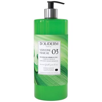 Gel de dus si sampon cremos cu extract de verbena 2 in 1, 1l, Doliderm