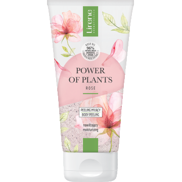 Peeling corporal hidratant cu extract de trandafir Power of Plants, 175ml, Lirene