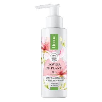 Ulei-spuma pentru indepartarea machiajului Trandafir Power Of Plants, 145ml, Lirene