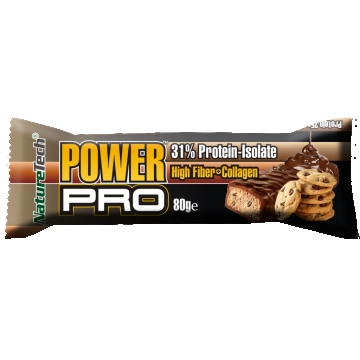 Baton energizant cu biscuiti si bucati de ciocolata Power Pro, 80g, Nature Tech