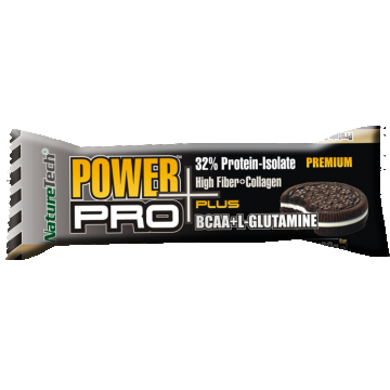 Baton energizant cu biscuiti si frisca Power Pro Plus, 80g, Nature Tech