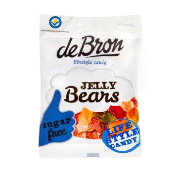 Jeleuri gumate cu aroma de fructe fara zahar si fara gluten Jelly Bears, 90g, Debron