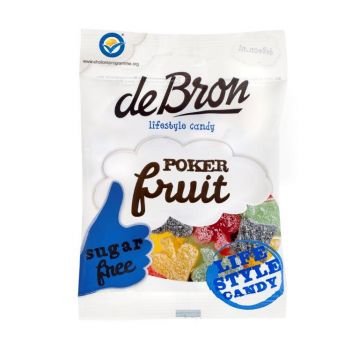 Jeleuri gumate cu aroma de fructe fara zahar si fara gluten Pokerfruit, 90g, Debron