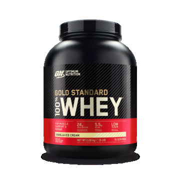Proteine din zer 100% Whey Gold Standard cu aroma de valinie, 2.28kg, Optimum Nutrition