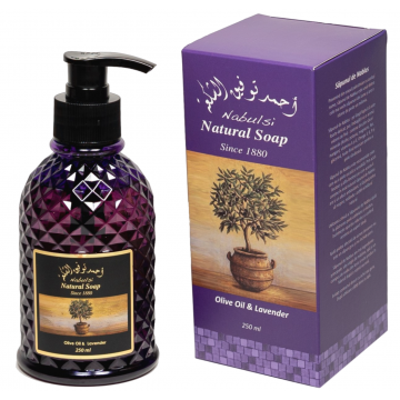 Sapun lichid cu ulei de masline si ulei de lavanda, 250ml, Nabulsi