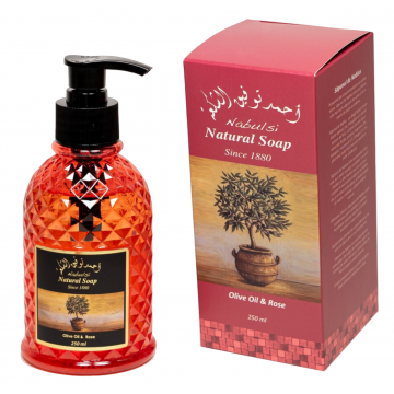 Sapun lichid ulei de masline si ulei de trandafir, 250ml, Nabulsi
