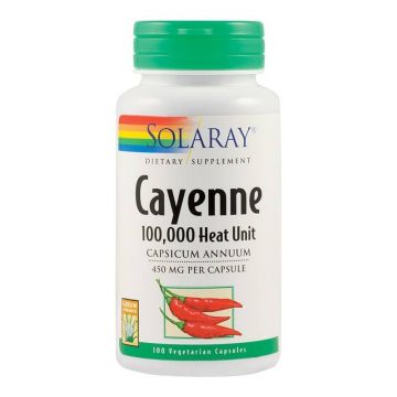 Secom Cayenne (Ardei iute) 450mg, 100 capsule vegetale