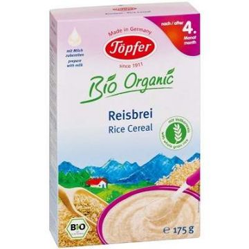 Cereale Bio cu orez integral de la 4 luni, 175g, Topfer