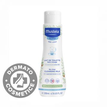 Lapte de curatare fara clatire pentru piele normala, 200ml, Mustela