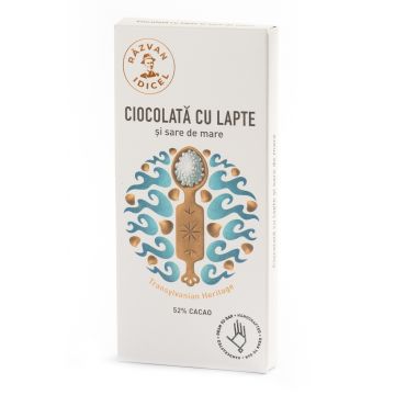 Ciocolata 54% cacao cu lapte si sare de mare, 80g, Razvan Idicel