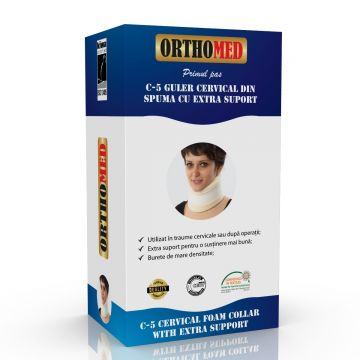 Guler cervical din spuma cu extra suport marimea S, 1 bucata, Orthomed