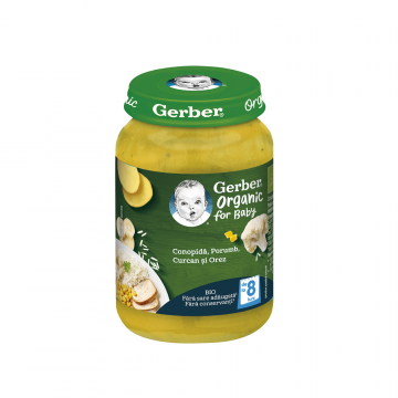 Legume cu porumb, curcan si orez +8 luni, 190g, Gerber