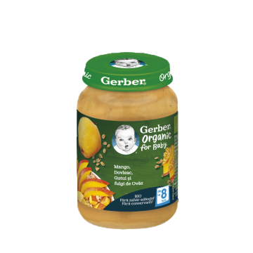 Mango cu dovleac si gutuie cu ovaz + 8 luni, 190g, Gerber