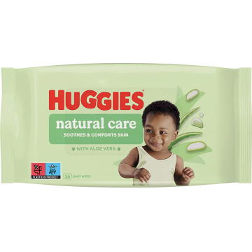 Servetele umede Baby Natural Care, 56 bucati, Huggies