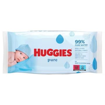Servetele umede pentru copii Pure, 56 bucati, Huggies