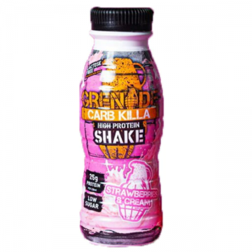 Shake proteic cu aroma de capsuni Carb Killa Protein, 330ml, GNC Grenade