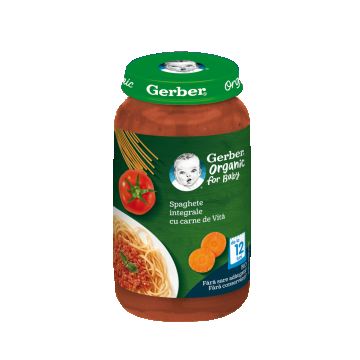 Spaghete integrale cu carne de vita +12 luni, 250g, Gerber