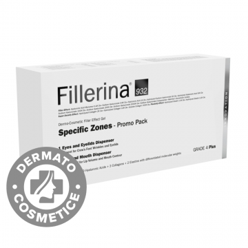 Pachet 932 pentru zone specifice Grad 4 Plus, Ser ochi si pleoape 15ml + Ser buze si conturul buzelor 7ml, Fillerina