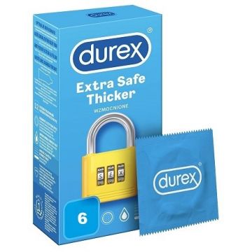 Prezervative Extra Safe, 6 bucati, Durex