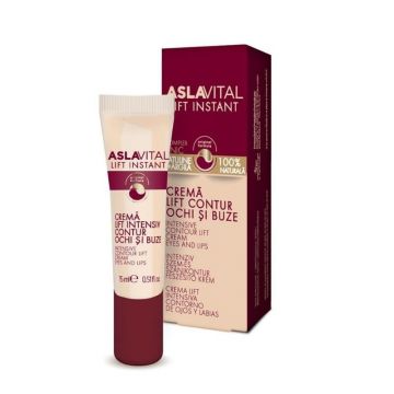 Crema lift intensiv pentru contur ochi si buze Lift Instant, 15ml, AslaVital Crema lift intensiv pentru contur ochi si buze Lift Instant, 15ml, AslaVital