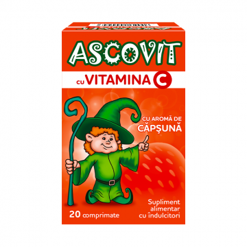 Ascovit 100mg, aroma capsuni 20 comprimate EPH