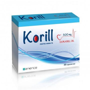 Korill ulei pur de krill, 500 mg, 30 capsule