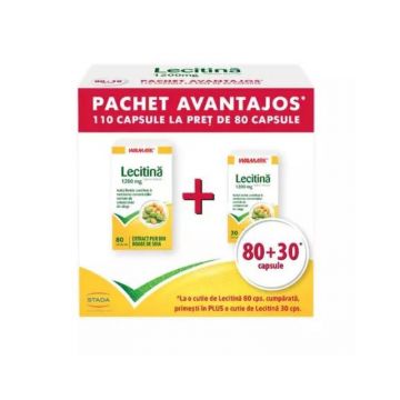 Pachet Lecitina 1200 mg, 80 + 30 capsule, Walmark