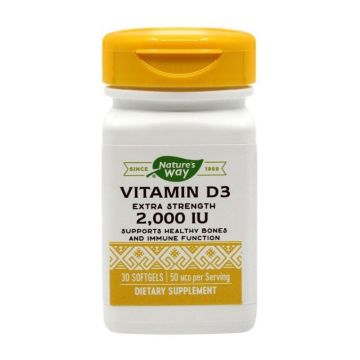 Secom, Vitamin D3 2000UI, ajutor pentru sistemul osos, 30 capsule