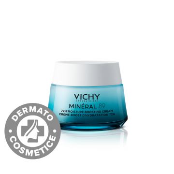 Crema intens hidratanta 72h cu acid hialuronic si niacinamida pentru toate tipurile de ten Mineral 89, 50ml, Vichy