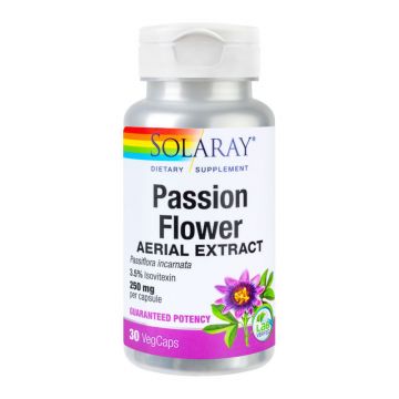 Supliment alimentar Passion Flower (Floarea-pasiunii) Solaray, 30 capsule, Secom