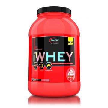 Pudra proteica cu aroma de biscuiti cu crema iWhey, 900g, Genius Nutrition