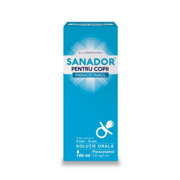 Sanador sirop pentru copii 150 mg/5 ml, 100ml, Laropharm Sanador sirop pentru copii 150 mg/5 ml, 100ml, Laropharm